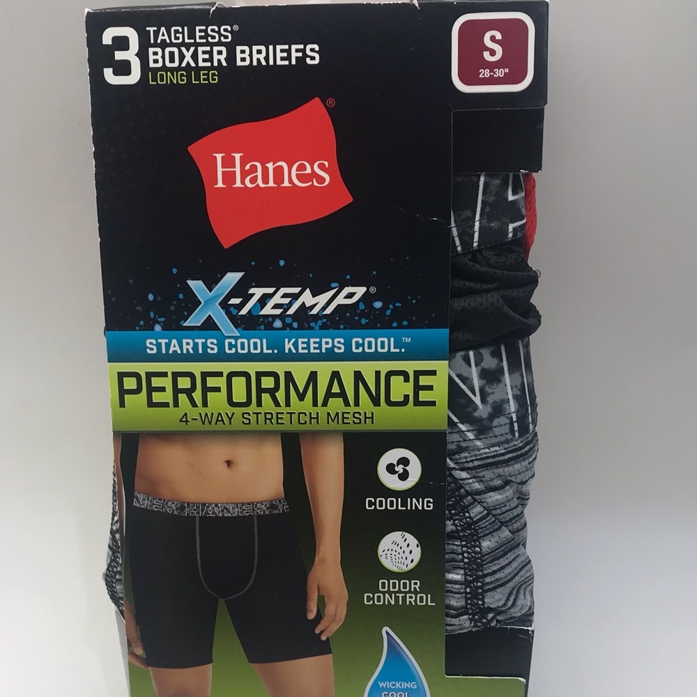 Hanes 3 Pack Tagless Boxer Briefs Size S
